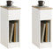 SoBuy FBT111-WNx2 - Nachtkastje Set van 2 - Smalle Bijzettafels met Lade - Wit (2 stuks)