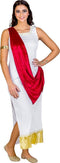 Dressforfun - Vrouwenkostuum Olympische godin Aphrodite - Lang kleed met sjerp en armband - Rood
