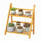 Ceruzo Plantenrek Bamboe - 2-Laags Plantenstandaard - 50x28x54 cm - Naturel