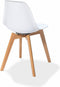 Keeve Stapelbare stoel wit , berkenhouten frame en kunststof zitting - SET VAN 4