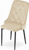 CAPRI Stoel Beige, Modern Design, Ergonomisch, Met Zachte Velvet Zitting, Metaal Zwarte Poten, Geschikt voor Woonkamer, Thuiswerk en Slaapkamer, Max. 120 kg