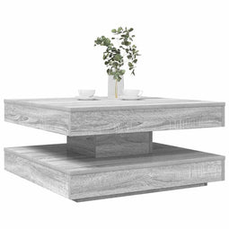 vidaXL - Salontafel - 360 - graden - draaibaar - 70x70x34,5cm - grijs - sonoma - eiken