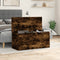 vidaXL - Opbergbox - 100x42x46 - cm - bewerkt - hout - gerookt - eikenkleurig