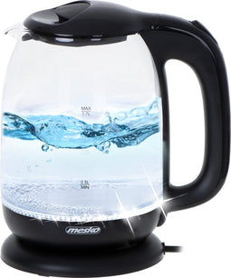 Mesko 1302B - Waterkoker - Glas - Zwart - 1.7 liter - 2200 Watt