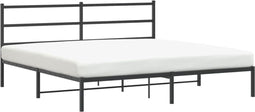 vidaXL - Bedframe - met - hoofdbord - metaal - zwart - 193x203 - cm