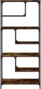 vidaXL - Boekenkast - 81x36x176 - cm - bewerkt - hout - gerookt - eikenkleurig