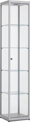 Vitrinekast 200x40x40cm haaks aluminium profiel met topverlichting en zijverlichting