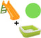 Glijbaan First Slide 73Cm Oranje/Groen + Intex Play Box Pool 85X85X23Cm Groen