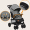 Lionelo Emma Plus - Buggy - 5-punts gordel - Rugleuningverstelling tot ligpositie - Grey Dove