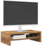 vidaXL - Monitorstandaard - 42x24x13 - cm - bewerkt - hout - artisanaal - eikenkleur