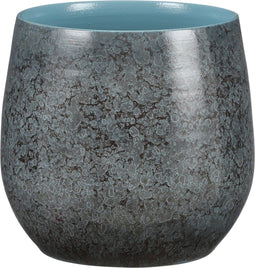 Mica Decorations Oliver Bloempot - H22 x Ø24 cm - Terracotta - Blauw