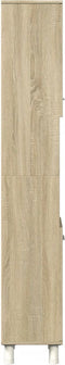 vidaXL - Badkamerkast - 30,5x30x179 - cm - bewerkt - hout - sonoma - eikenkleurig