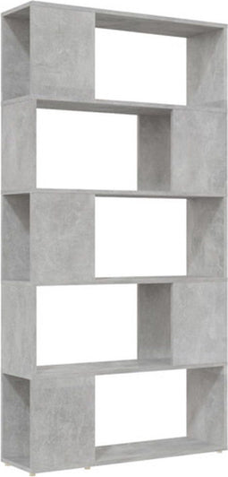 vidaXL-Boekenkast/kamerscherm-80x24x155-cm-spaanplaat-betongrijs