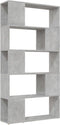 vidaXL-Boekenkast/kamerscherm-80x24x155-cm-spaanplaat-betongrijs