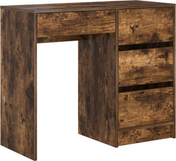 vidaXL - Bureau - Gerookt - Eiken - 90x37,5x75 - cm - Gelaagd - Hout