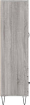 vidaXL - Hoge - kast - 69,5x31x115 - cm - bewerkt - hout - grijs - sonoma - eikenkleurig
