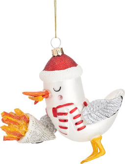 Zeemeeuw met frietjes kerstbal - Sass & Belle