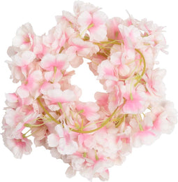 Kerstslingers met bloemen 6 st 180 cm lichtroze
