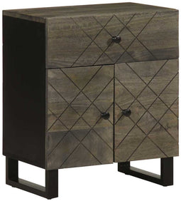 vidaXL - Nachtkastje - 50x33x60 - cm - massief - mangohout - zwart