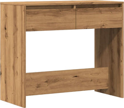 vidaXL - Wandtafel - 89x41x76,5 - cm - bewerkt - hout - artisanaal - eikenkleurig