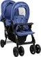 vidaXL - Tweelingkinderwagen - tandem - staal - marineblauw