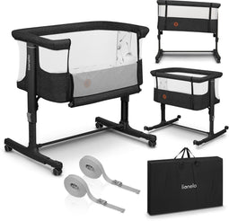 Lionelo Aurora 3in1 - Co-sleeper - Verstelbare Hoogte - Inclusief Matras - Graphite
