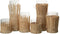 J-Line Vaas Vlecht Glas/Raffia Transparant Large Assortiment Van 2 - Bloemenvaas 26.00 cm hoog