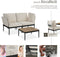 tectake® Magaluf - Loungeset - 5-in-1 tuinset met aluminiumframe - 2 fauteuils en salontafel - Antraciet