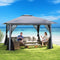 Coast Pop-Up Gazebo - Opvouwbare Partytent - Dubbel Dak Klamboe - Grijs (394 x 394 x 277 cm)