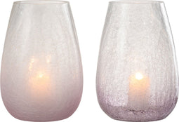 J-Line kaarshouder Eivorm Craquele - glas - paars - large - 2 stuks