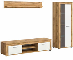 Furnilux Jam - Woonkamercombinatie - Praktische indeling - Wit eiken 35x235x159cm