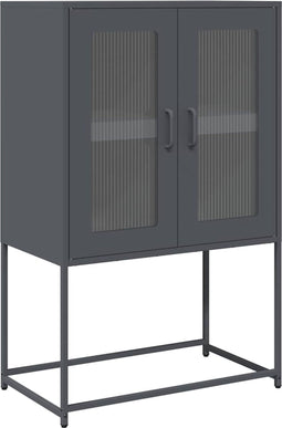 vidaXL - Hoge - kast - 68x39x107 - cm - staal - antracietkleurig