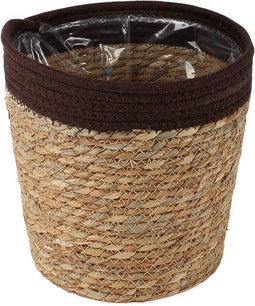 Goed & Groen - Mand Saga stro (bruin) - ↨ 24cm - Potmaat 25 - Exclusieve Kwaliteit Bloempotten - Bloem Pot - Bloempotten - Sfeer - Interieur