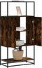 vidaXL - Hoge - kast - 68x35x139cm - bewerkt - hout - en - metaal - gerookt - eikenkleur