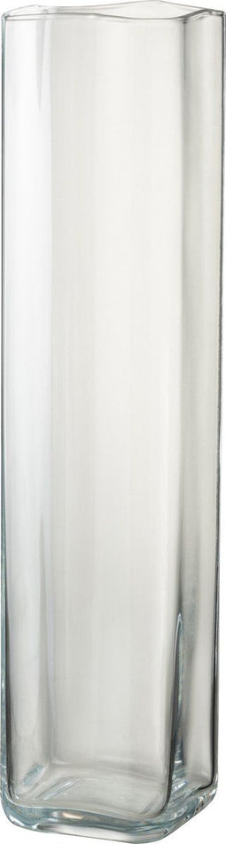 J-Line vaas Recht Vierkant - glas - transparant - large - 52 cm hoog