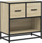 vidaXL - Nachtkastje - 60x31x60 - cm - bewerkt - hout - en - metaal - sonoma - eiken