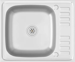 vidaXL - Gootsteen - met - afvoerset - 600x500x155 - mm - roestvrij - staal - zilver
