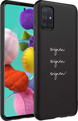 iMoshion Hoesje Geschikt voor Samsung Galaxy A71 Hoesje Siliconen - iMoshion Design hoesje - Zwart / Wijnen Wijnen Wijnen