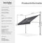 tectake® Klemluifel - Balkonluifel met handzwengel - UV-bestendig - Waterafstotend - Breedte 250 cm - Antraciet