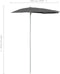 vidaXL - Parasol - half - met - paal - 180x90 - cm - antracietkleurig