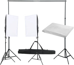 vidaXL - Fotostudioset - met - verlichtingsset - en - achtergrond