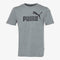 PUMA ESS Logo Tee - Regular fit - Rib crew neck - Medium Gray Heather - Maat S