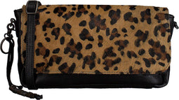 Legend Falerna - Schoudertas - Ponyhair panterprint - Zwart