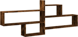 vidaXL - Wandschap - 167,5x18x68 - cm - bewerkt - hout - gerookt - eikenkleurig