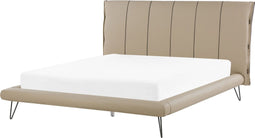 BETIN - Tweepersoonsbed - Zandbeige - 160 x 200 cm - Kunstleer
