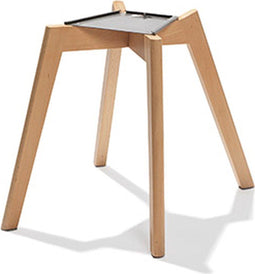 Keeve Stapelbare stoel wit , berkenhouten frame en kunststof zitting - SET VAN 4