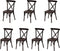 Crossback Stapelstoel massief hout, bruin - SET VAN 7