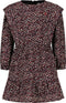 Flo - Jurkje - Geweven crepe met schouderdetails - Navy met off white en bordeaux (80)