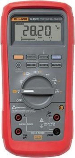 Fluke 28 IIEX Multimeter Digitaal Waterbestendig (IP67), Beveiligd tegen explosies CAT III 1000 V, CAT IV 600 V Weergav
