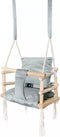 Houten 3 in 1 Meegroeischommel Schommel met Kussen - Licht Grijs - Baby Peuter Kleuter